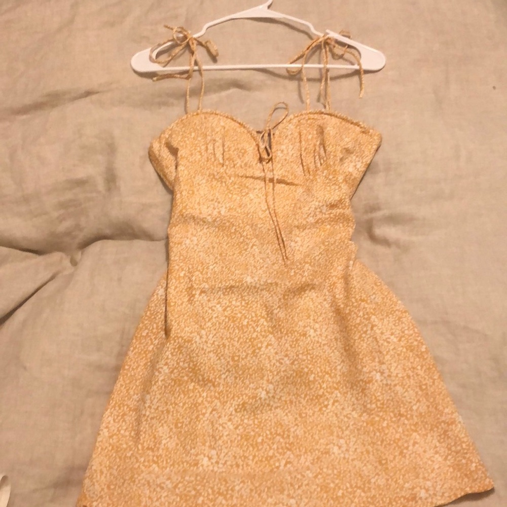 Yellow Floral Print Dress